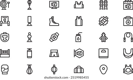 Boxing icons High-Quality Vector Icons Collection with Editable Stroke. Ideal for Professional and Creative Projects.