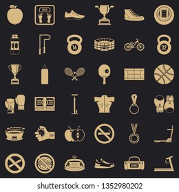 Boxing icons set. Simple style of 36 boxing vector icons for web for any design