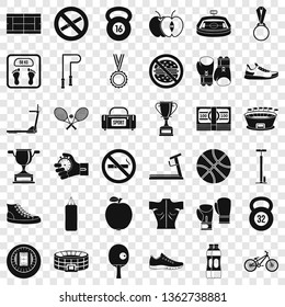 Boxing icons set. Simple style of 36 boxing vector icons for web for any design