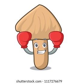 Boxing inocybe mushroom character cartoon
