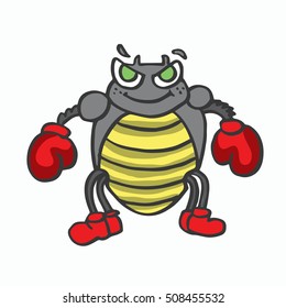 Boxing insect kids t-shirt design