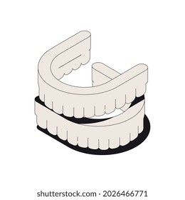 Boxing isometric composition with isolated image of pair of boxers jawbones vector illustration