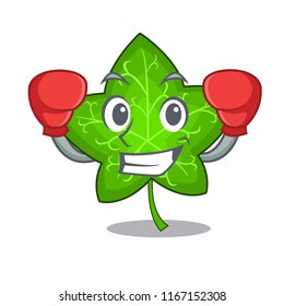 Boxing ivy leaf isolated on character cartoon