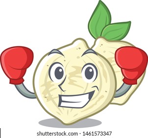 Boxing jicama with in the isolated mascot