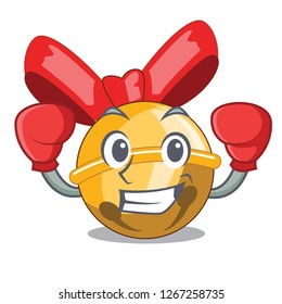 Boxing jingle bells christmas isolated on mascot