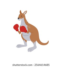 Boxing Kangaroo Australian Symbol Vector Illustration