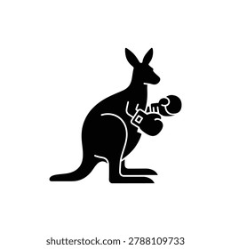 Boxing kangaroo with boxing gloves, Aussie pride sporting icon