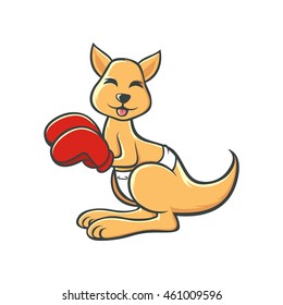 Boxing kangaroo illustration vector
