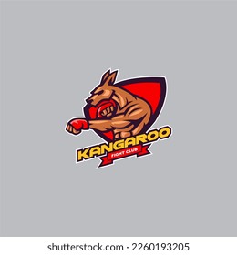 Diseño de vectores con logotipo canguro de boxeo