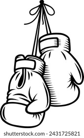 Boxing, kickboxing gloves icon vector