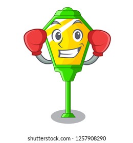 Boxing lamps post collection in a cartoon