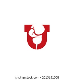 logotipo de letra de boxeo U
diseño sencillo y fuerte