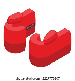 Icono de lúmenes de boxeo vectorial isométrico. Hombre de defensa. Arte marcial femenino