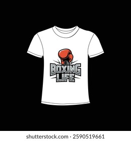 Boxing life typography t shirt design