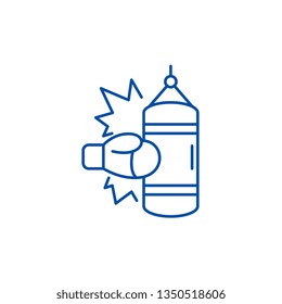Boxing line icon concept. Boxing flat  vector symbol, sign, outline illustration.