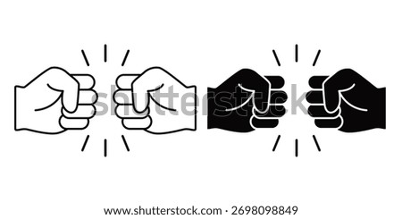 Boxing line icon or hand punch icon