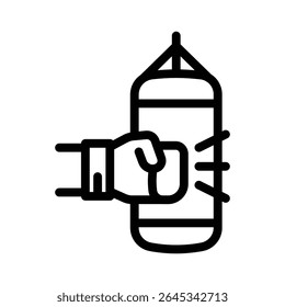 boxing line icon illustration vector graphic. Simple element illustration vector graphic, suitable for app, websites, and presentations isolated on white background