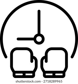 Vector de ilustración de icono de línea de boxeo