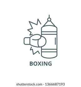Boxing line icon, vector. Boxing outline sign, concept symbol, flat illustration