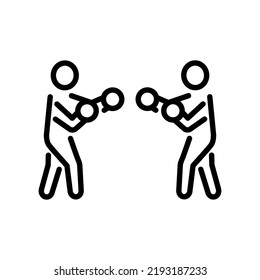 Boxing line symbol, vector editable stroke icon for user interface.