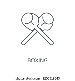 Boxing linear icon. Boxing concept stroke symbol design. Thin graphic elements vector illustration, outline pattern on a white background, eps 10.
