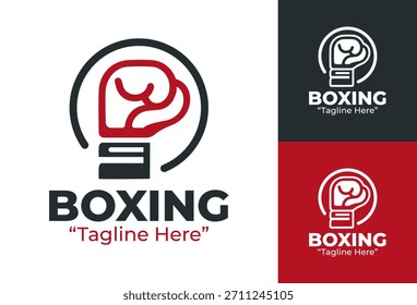 Logotipo de boxeo Identidad agresiva del luchador