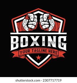 boxing logo design. with fist icon, for boxer's kleb