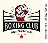 boxing logo design. with boxing gloves and boxer icon, for boxer club