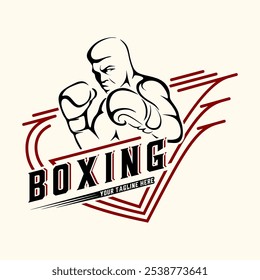 boxing logo design. with boxing gloves and boxer icon, for boxer club