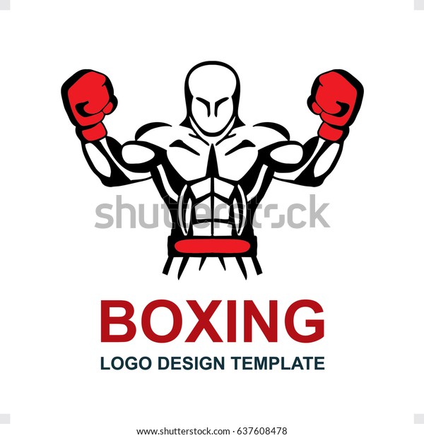 Boxing Logo Design Theme Boxer Red Stock Vector (Royalty Free) 637608478