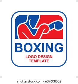 Boxing logo design theme.
Hand drawn boxer silhouette .