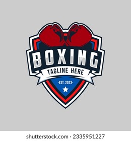 Logo de boxeo, colección de emblemas, plantilla de diseño