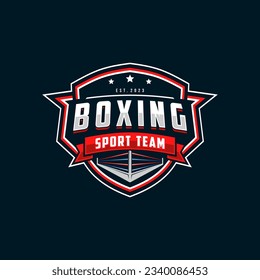 Boxing logo, emblem collection, design template