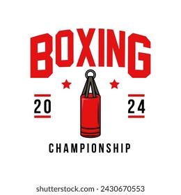 Boxing Logo sign badge isolated. Boxing logo with white background vector design