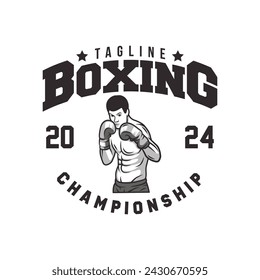 Boxing Logo sign badge isolated. Boxing logo with white background vector design