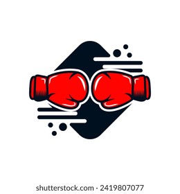 Boxing logo template design. Boxing logo. Vintage Style. Vector illustration on isolated background. Boxing sport vector