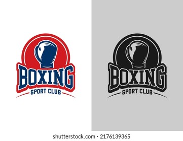 Boxing logo template. Boxing related design elements for prints, logos, posters. Vector vintage illustration. Eps 10