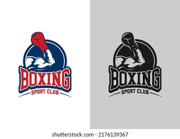 Boxing Logo Template. Boxing Related Design Elements For Prints, Logos, Posters. Vector Vintage Illustration. Eps 10