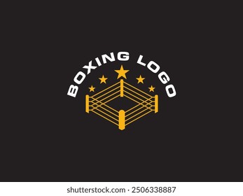 Boxing logo template. Boxing related design elements for prints, logos, posters. Vector vintage illustration.	