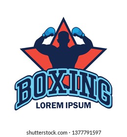 boxing logo with text space for your slogan / tag line, vector illustration