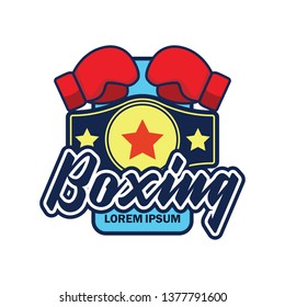 boxing logo with text space for your slogan / tag line, vector illustration