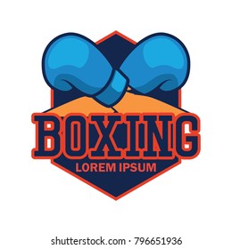 boxing logo with text space for your slogan / tag line, vector illustration