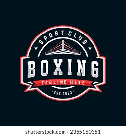 Ilustración vectorial del logotipo de boxeo, plantilla de diseño