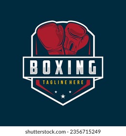 Boxing logo vector illustration, design template