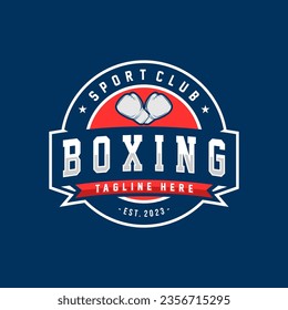 Boxing logo vector illustration, design template