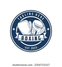 Ilustración vectorial del logotipo de boxeo, plantilla de diseño