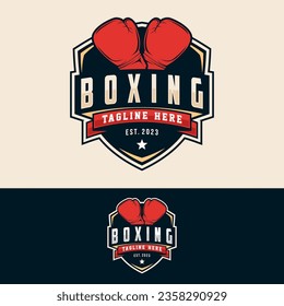 Boxing logo vector illustration, design template
