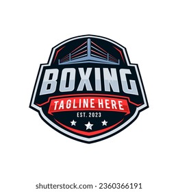 Boxing logo vector illustration, design template