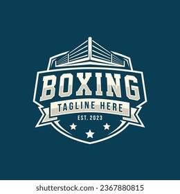 Ilustración vectorial del logotipo de boxeo, plantilla de diseño, colección de emblemas