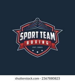 Ilustración vectorial del logotipo de boxeo, plantilla de diseño, colección de emblemas